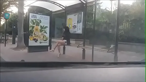 XXX bitch at a bus stop clips Clips