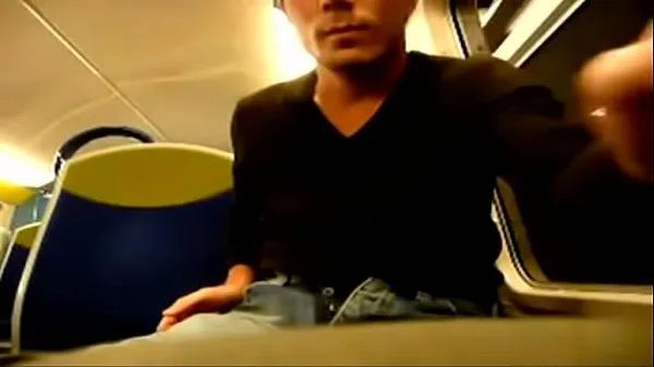 XXX Gay student cums on the train clip Clips