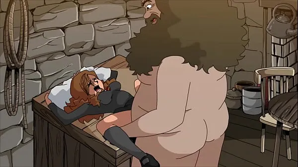 XXX Hombre gordo destruye el coño de una joven (Hagrid y Hermione clips Clips