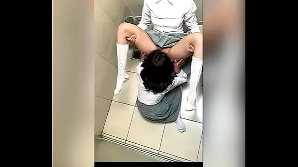 XXX Two Lesbian Students Fucking in the School Bathroom! Pussy Licking Between School Friends! Real Amateur Sex! Cute Hot Latinas clips Clips