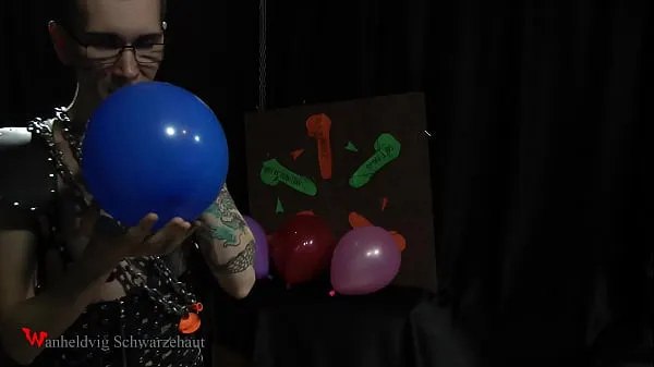 XXX Nicky as a superhero destroys balloons clips Clips