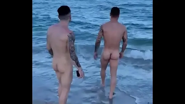 XXX Ángel Gomez and Leo Parraguez naked on the beach klipy Klipy