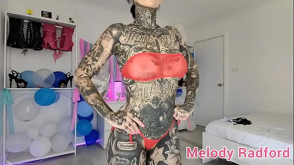 XXX Sheer Black and Red Skimpy Micro Bikini try on Melody Radford klip Klip