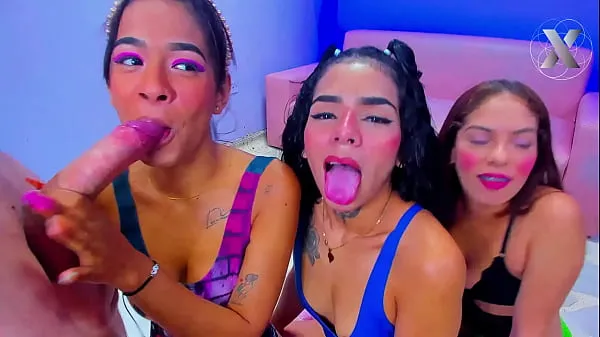 XXX three horny sluts fuck with their classmate klipy Klipy