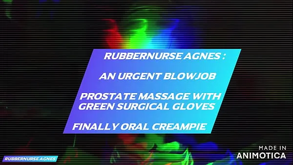 XXX Rubbernurse Agnes - Bata quirúrgica verde y guantes: una mamada urgente con creampie oral final clips Clips