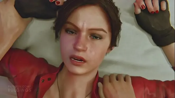 XXX Resident Evil 2 remake Claire llena de leche con audio clips Clips