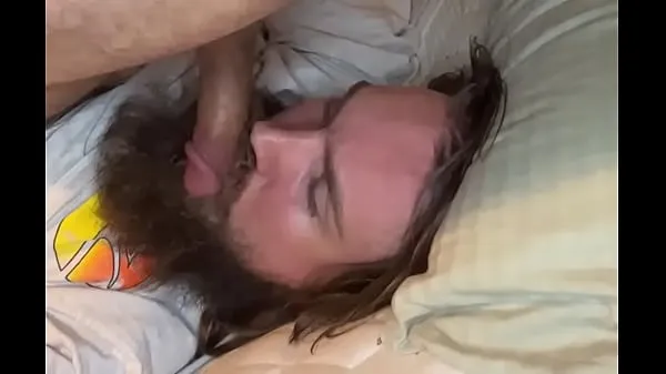 XXX Rubbing my cock on my lips and Cum on my beard clips Clips