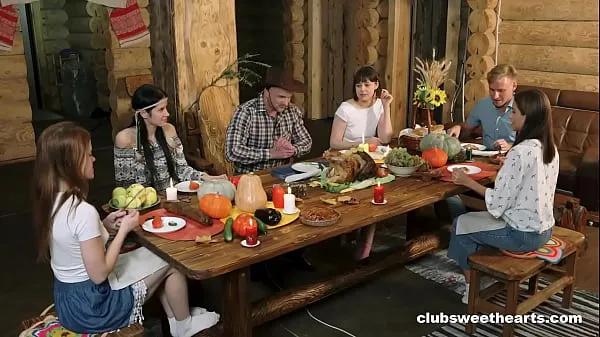 XXX Thanksgiving Dinner turns into Fucking Fiesta by ClubSweethearts clips Clips