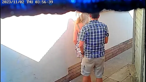 XXX Daring couple caught fucking in public on cctv camera clips Clips